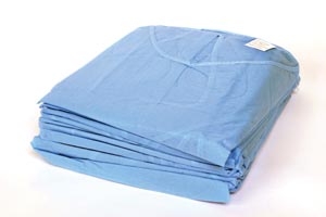 Gown Isolation Medicom® SafeBasics® Blue Regular NonSterile Neck Ties Knit Cuff Full Back Non-AAMI Rated (10/BG 5BG/CS) by AMD Ritmed  ID 8023